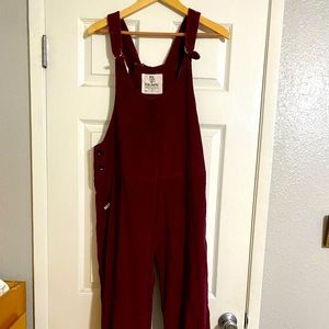 Deep red Icelantic handmade Corduroy Overalls